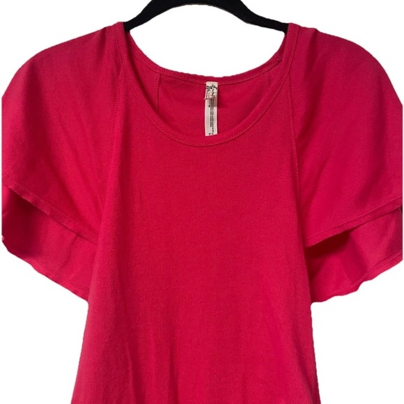 Free People Intimately Byron Bodysuit Bright Pink Short Sleeve Scoop neck Size S - Picture 5 of 7